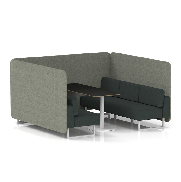 Brixworth Bench Booth With Black Table In Two Tone