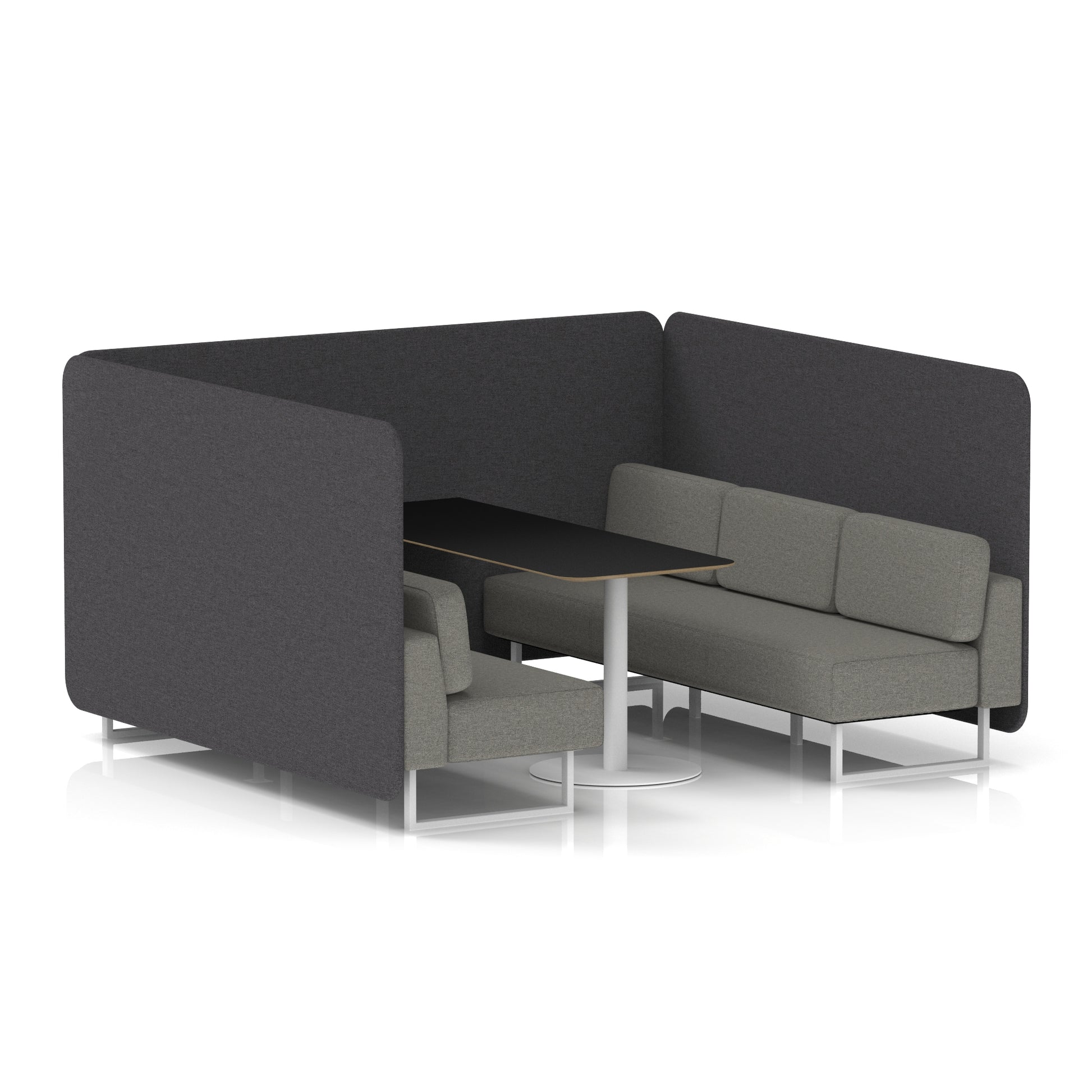 Brixworth Bench Booth With Black Table In Two Tone