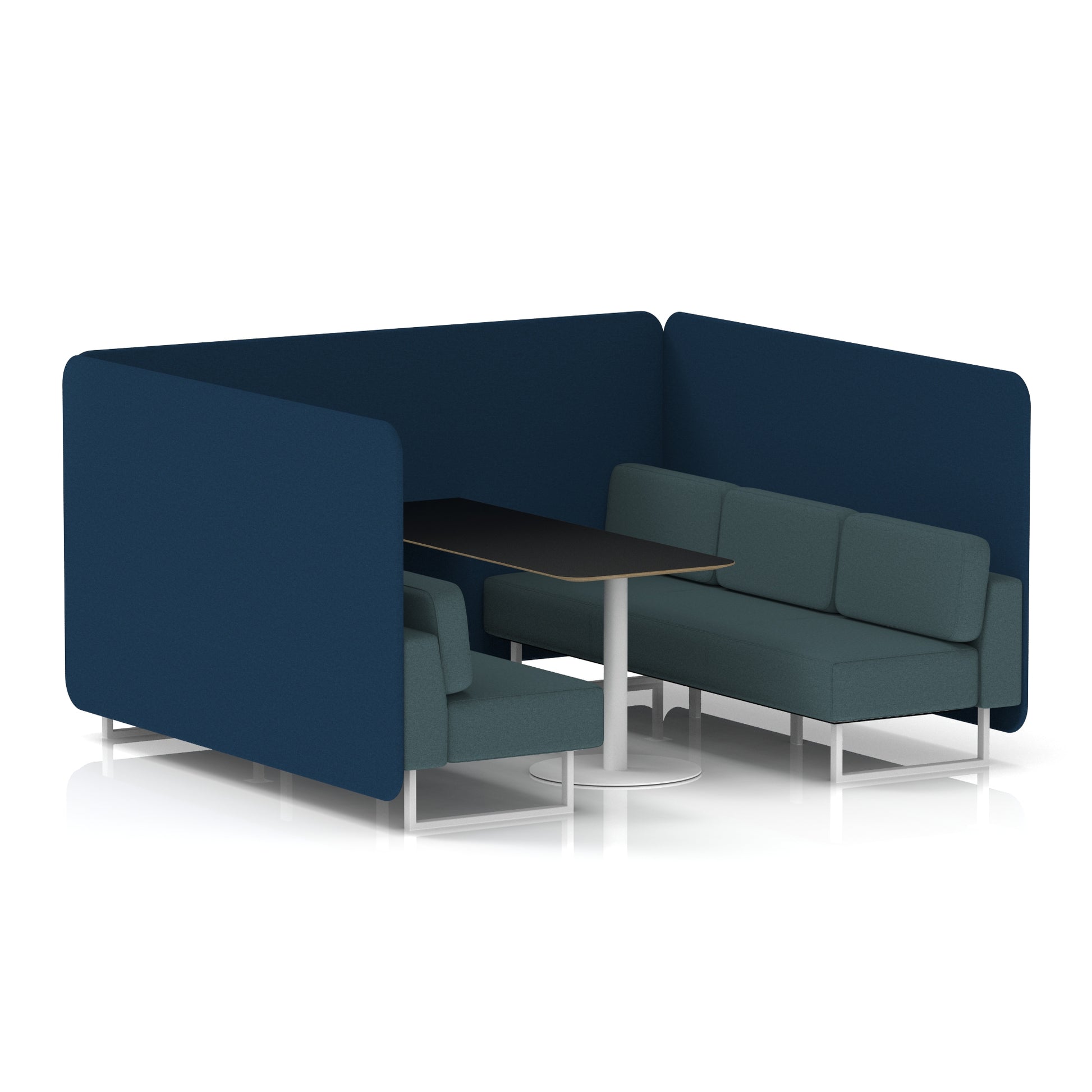 Brixworth Bench Booth With Black Table In Two Tone