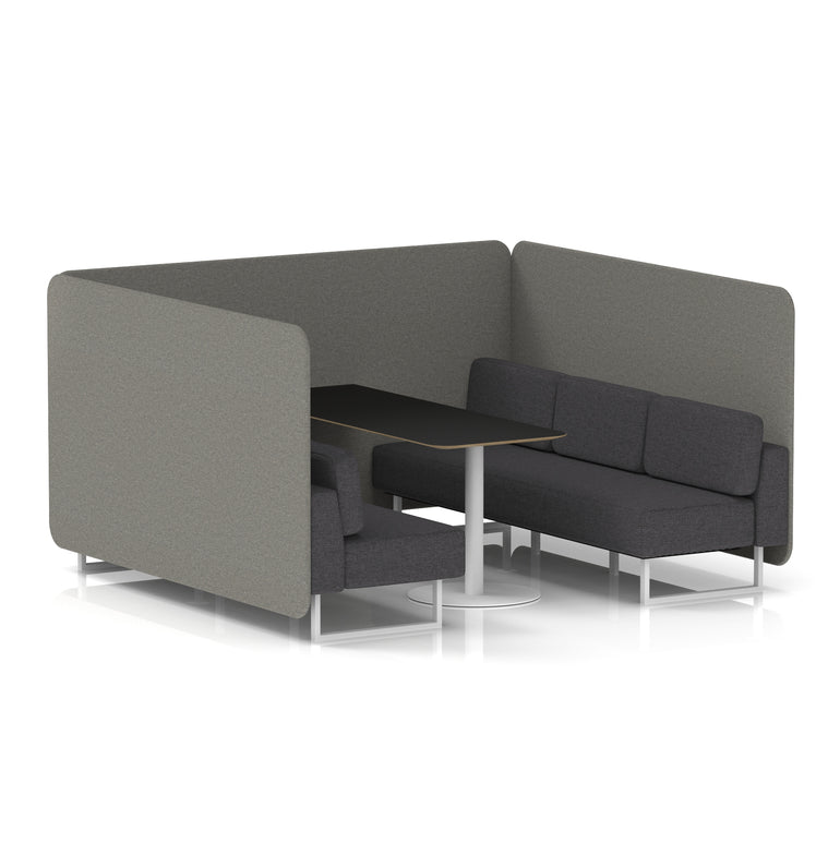 Brixworth Bench Booth With Black Table In Two Tone