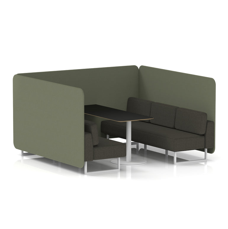Brixworth Bench Booth With Black Table In Two Tone