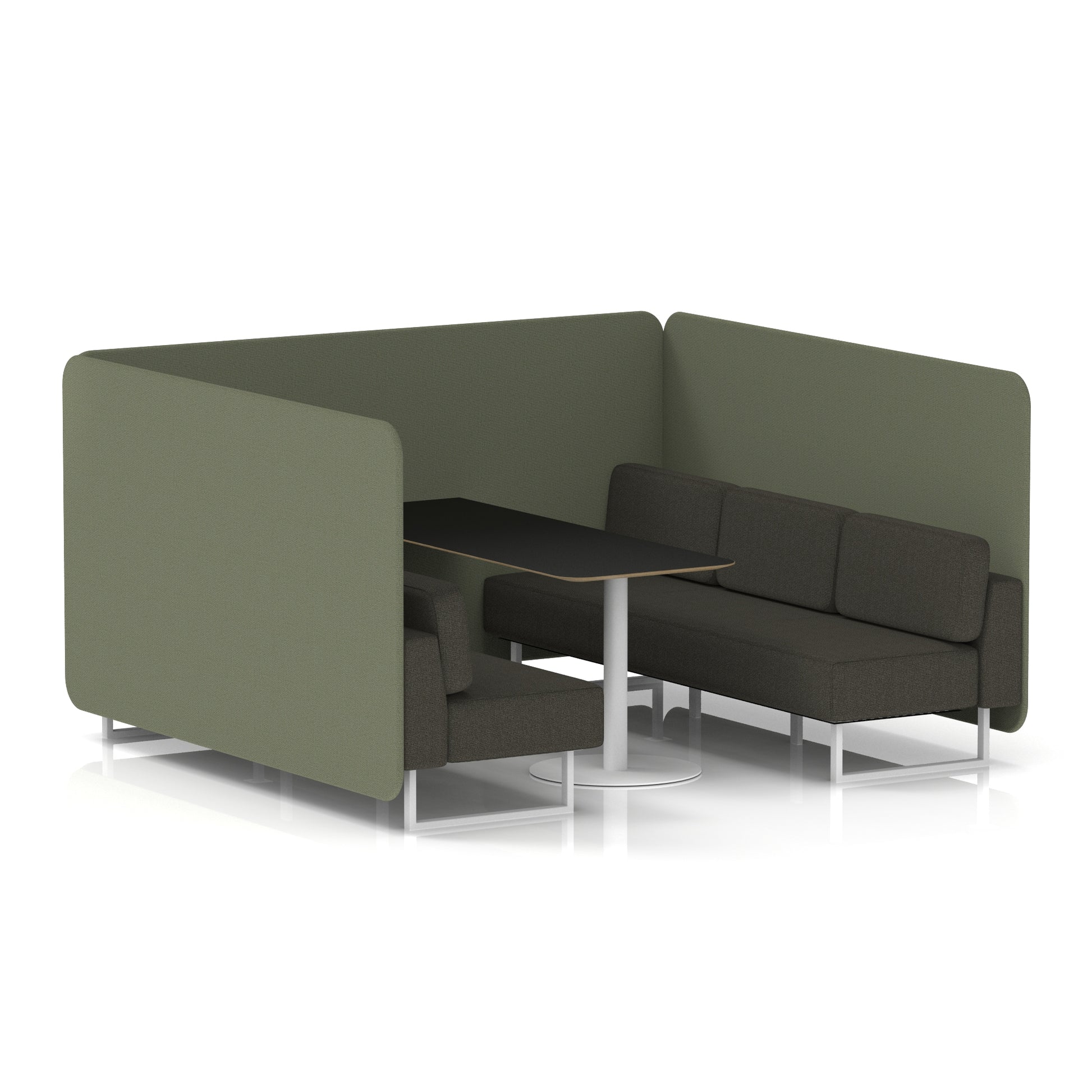 Brixworth Bench Booth With Black Table In Two Tone