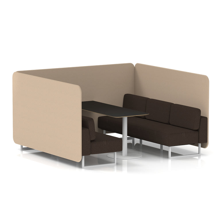 Brixworth Bench Booth With Black Table In Two Tone