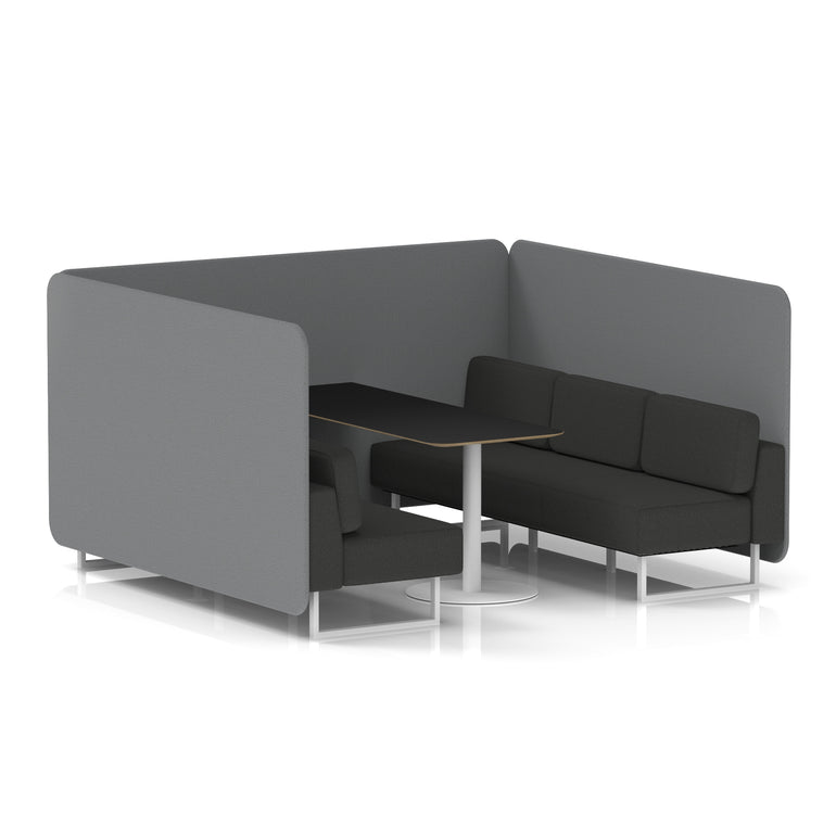 Brixworth Bench Booth With Black Table In Two Tone