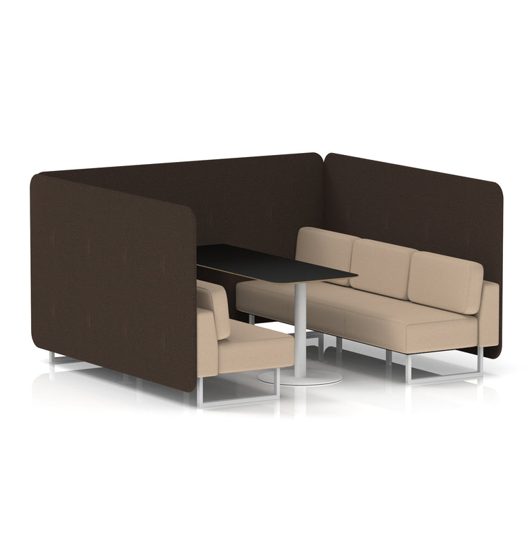 Brixworth Bench Booth With Black Table In Two Tone