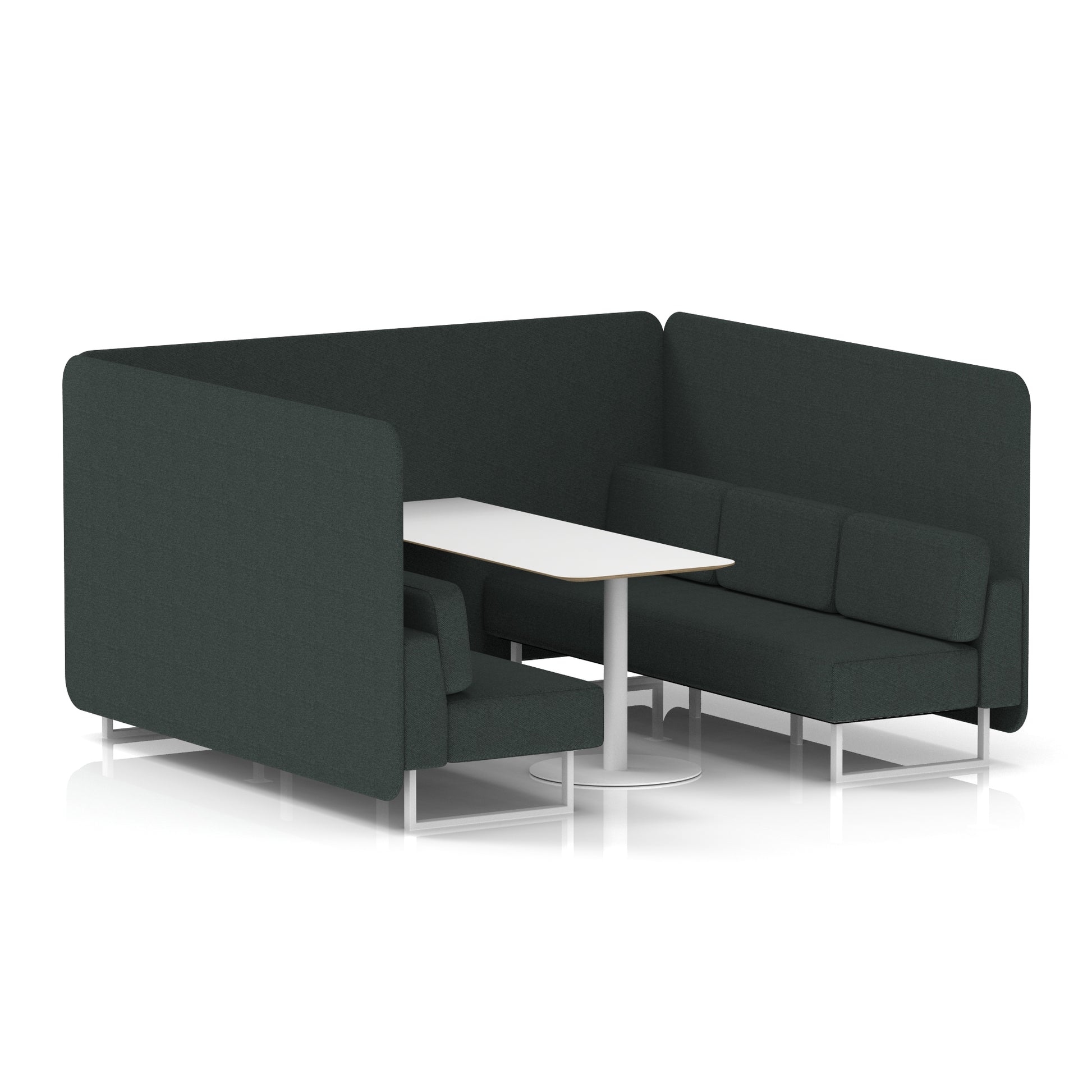 Brixworth Bench Booth With White Table In Single Tone