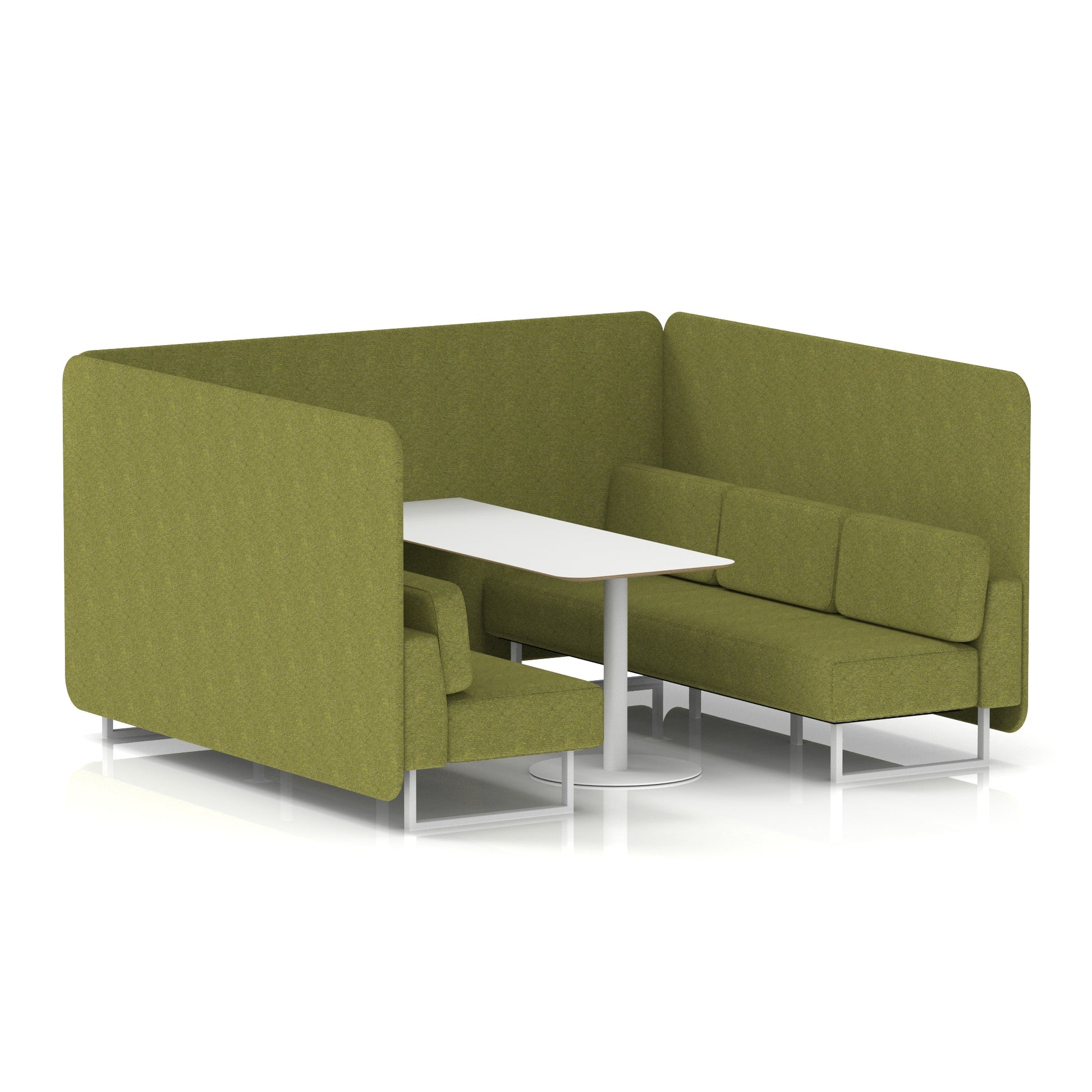 Brixworth Bench Booth With White Table In Single Tone
