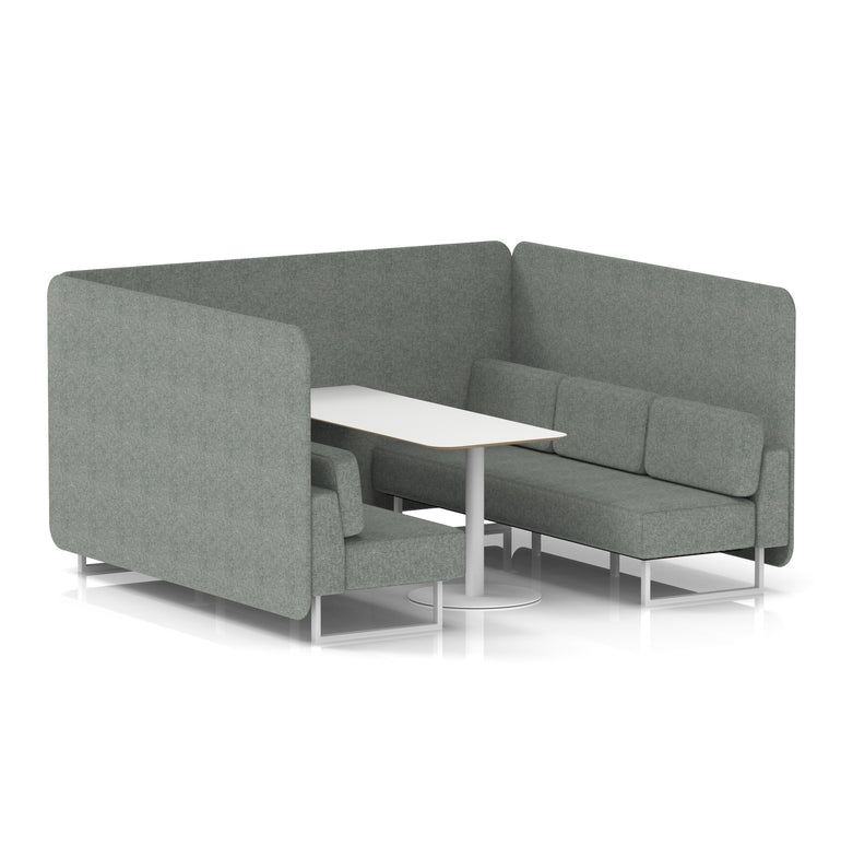 Brixworth Bench Booth With White Table In Single Tone