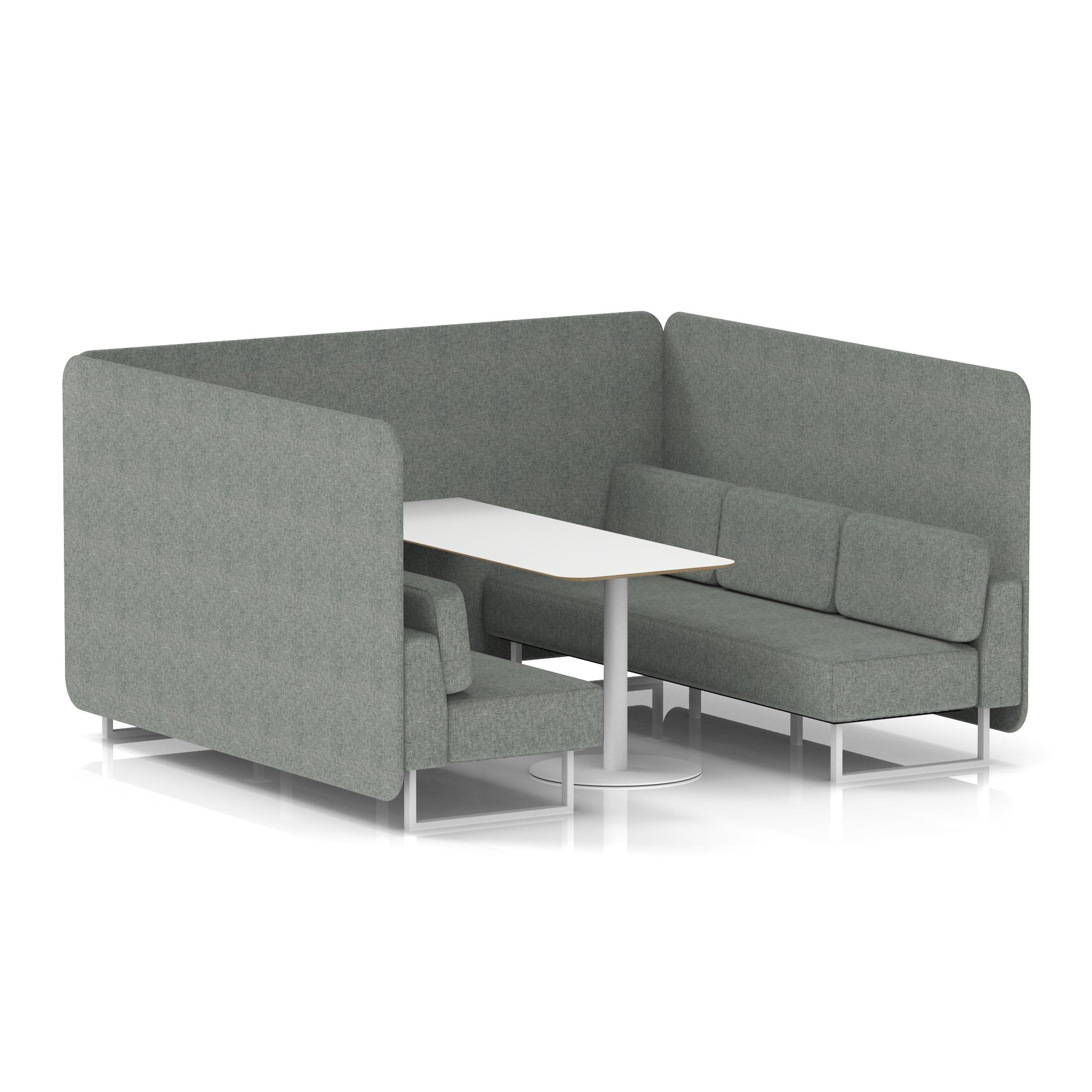 Brixworth Bench Booth With White Table In Single Tone