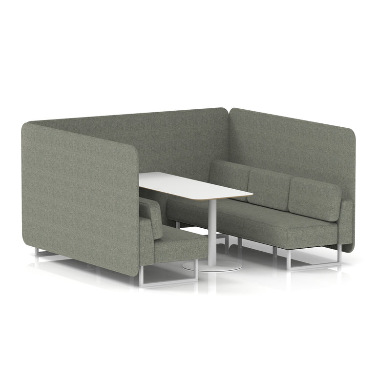 Brixworth Bench Booth With White Table In Single Tone
