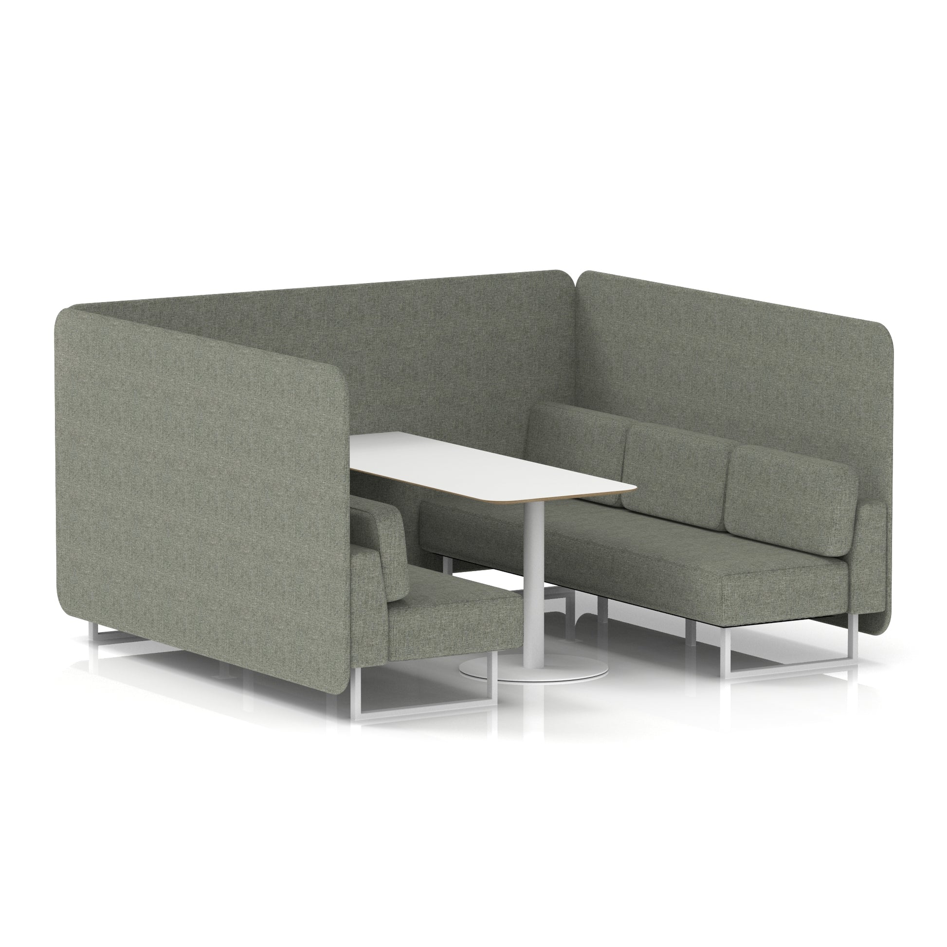 Brixworth Bench Booth With White Table In Single Tone