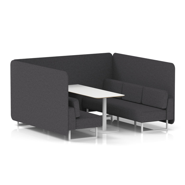 Brixworth Bench Booth With White Table In Single Tone