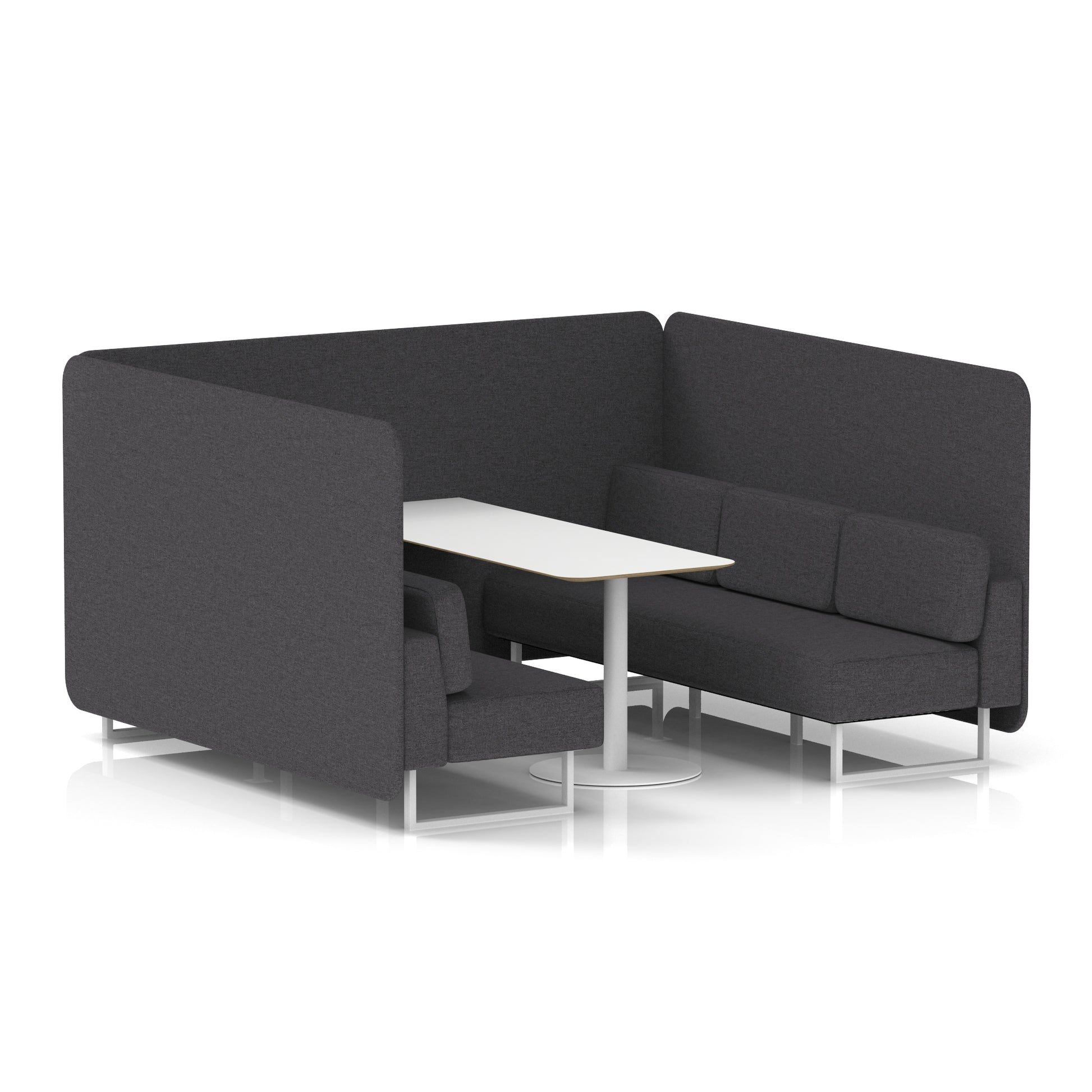 Brixworth Bench Booth With White Table In Single Tone