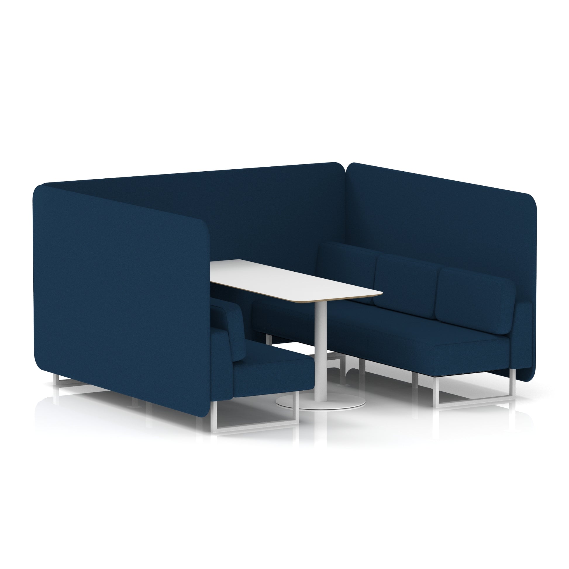 Brixworth Bench Booth With White Table In Single Tone