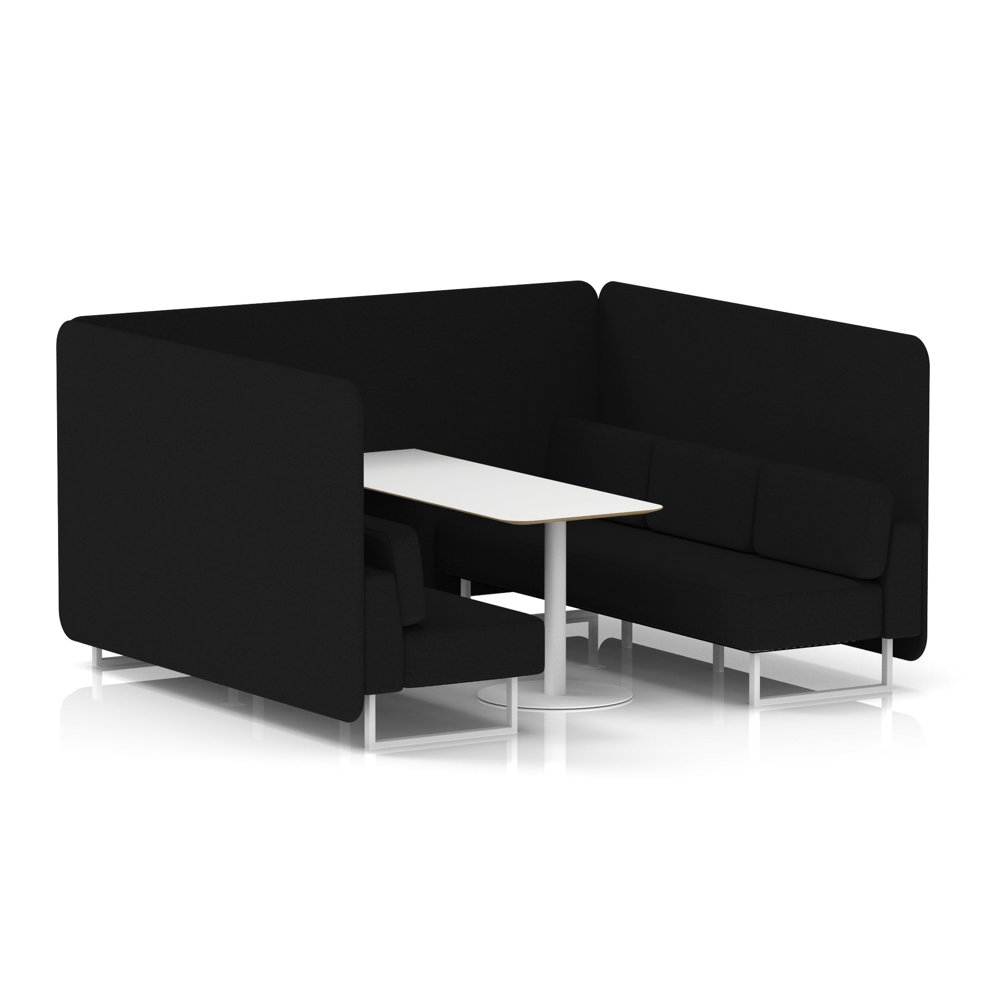 Brixworth Bench Booth With White Table In Single Tone