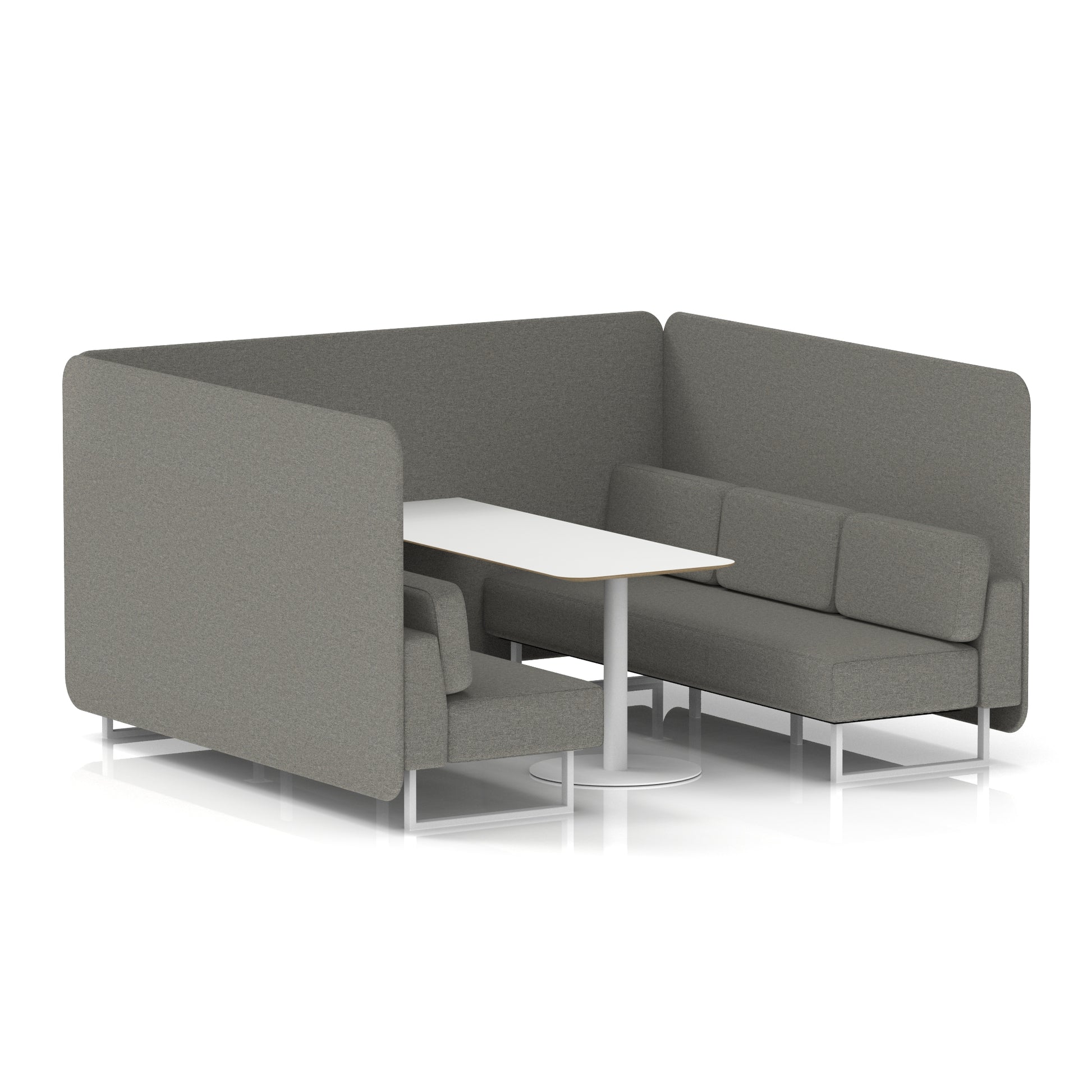 Brixworth Bench Booth With White Table In Single Tone