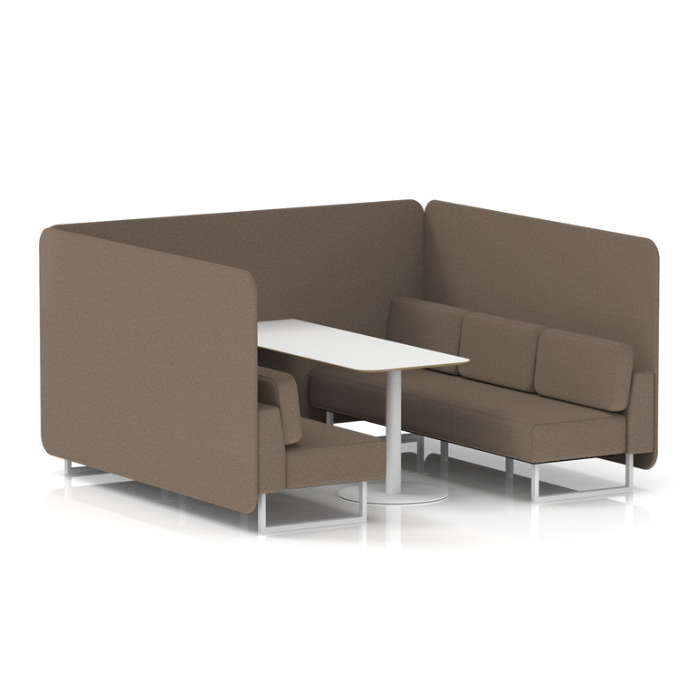 Brixworth Bench Booth With White Table In Single Tone