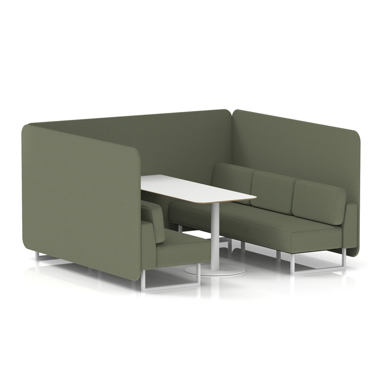 Brixworth Bench Booth With White Table In Single Tone