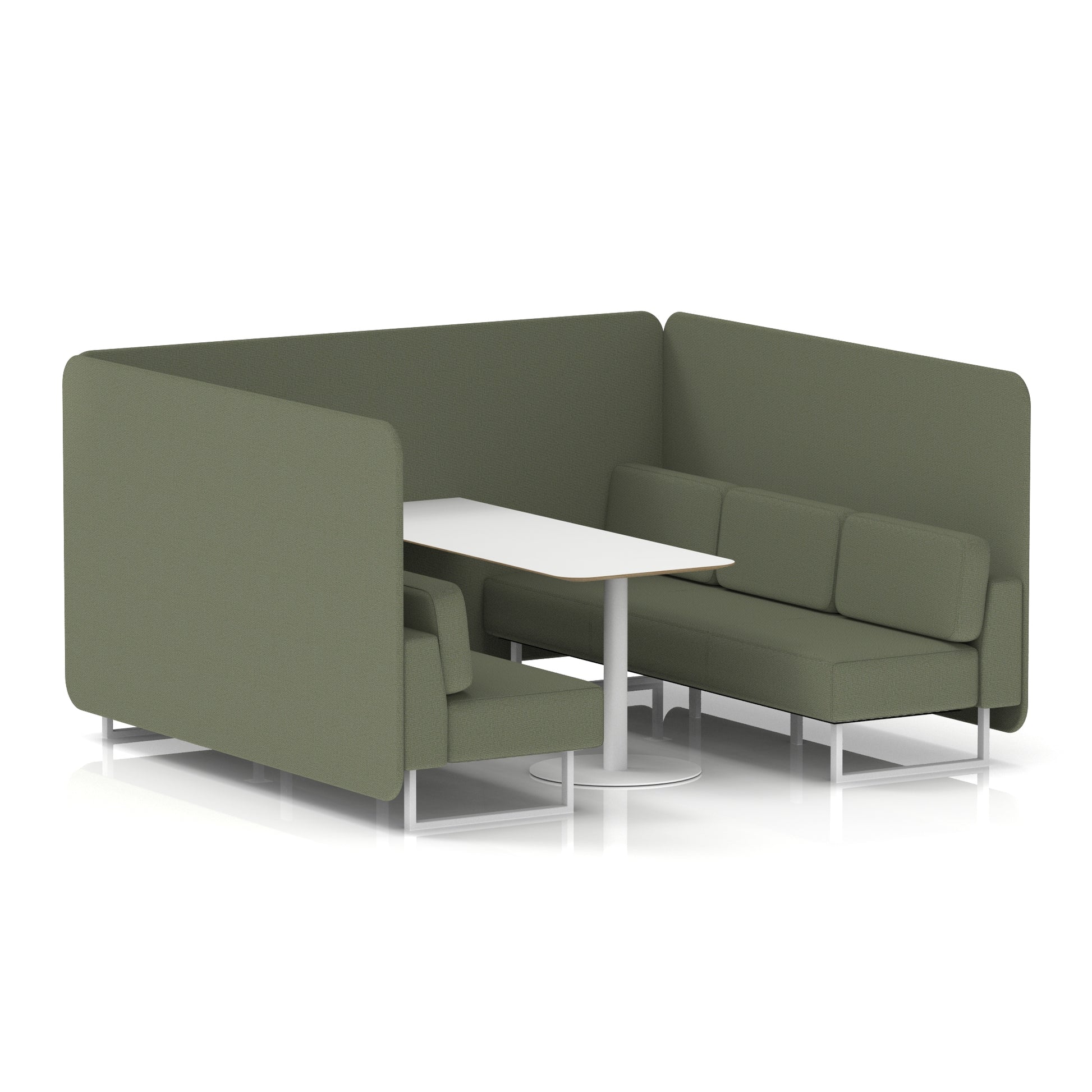 Brixworth Bench Booth With White Table In Single Tone