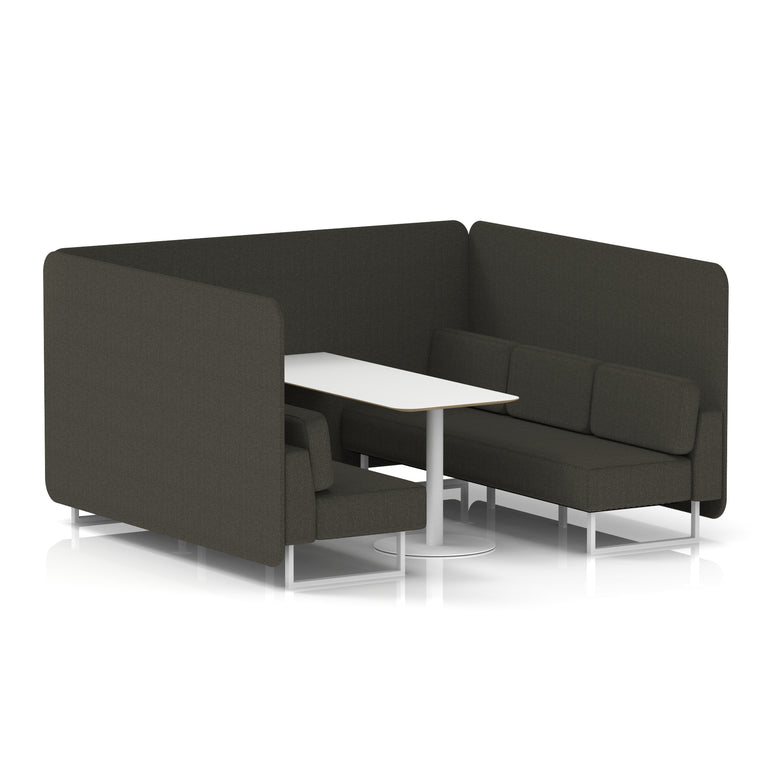 Brixworth Bench Booth With White Table In Single Tone