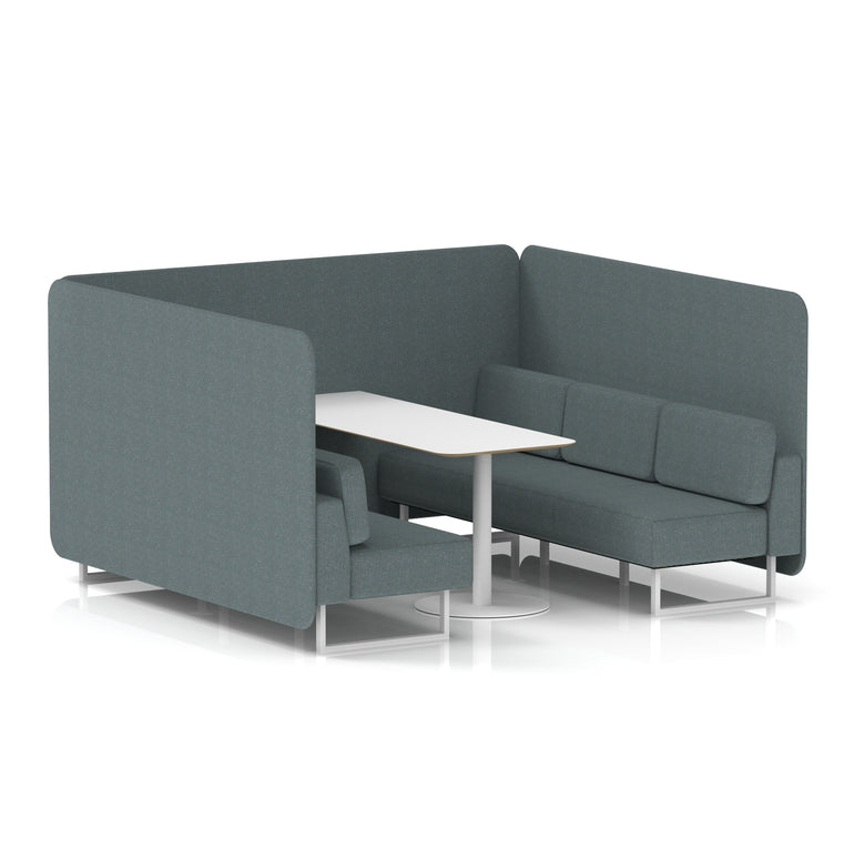 Brixworth Bench Booth With White Table In Single Tone