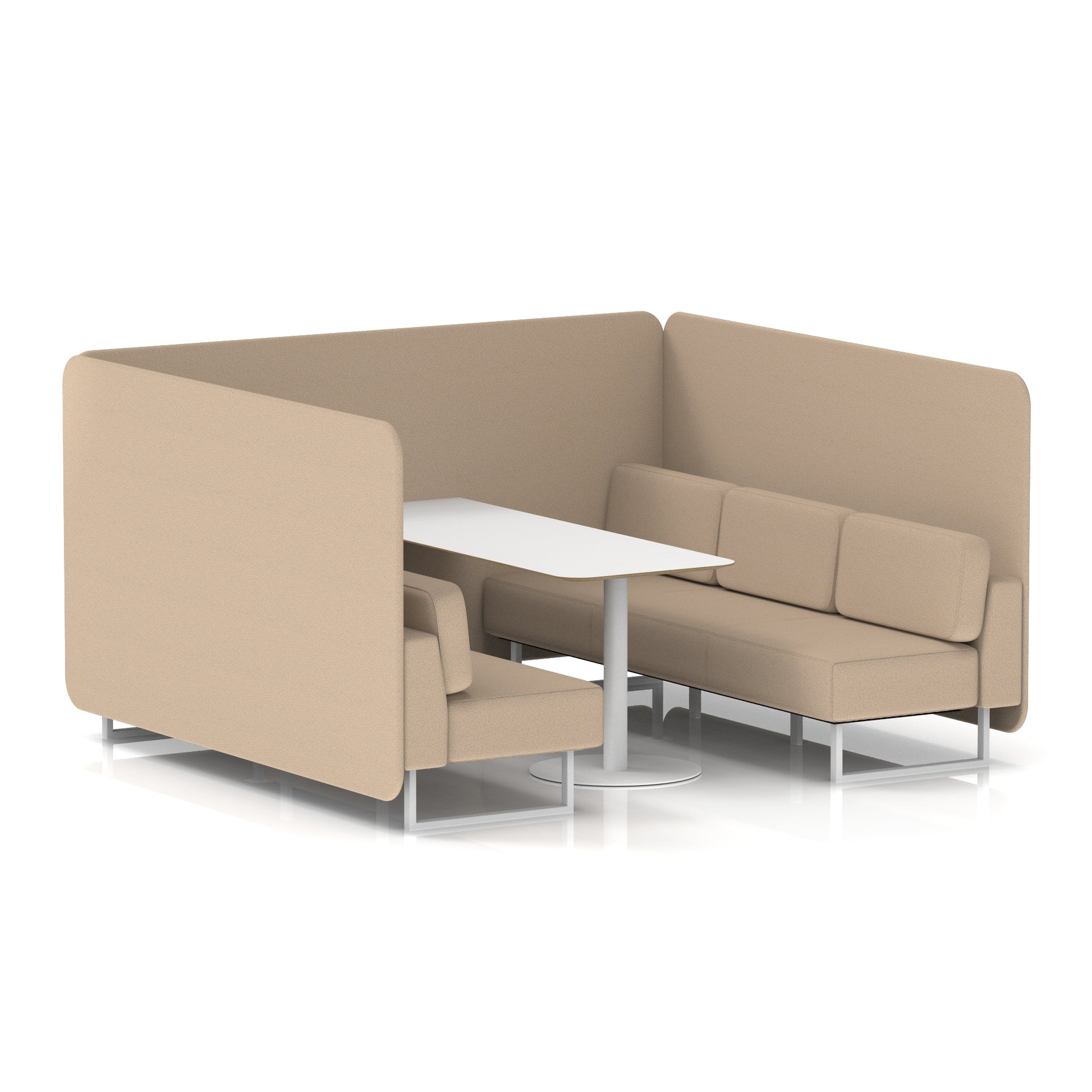 Brixworth Bench Booth With White Table In Single Tone