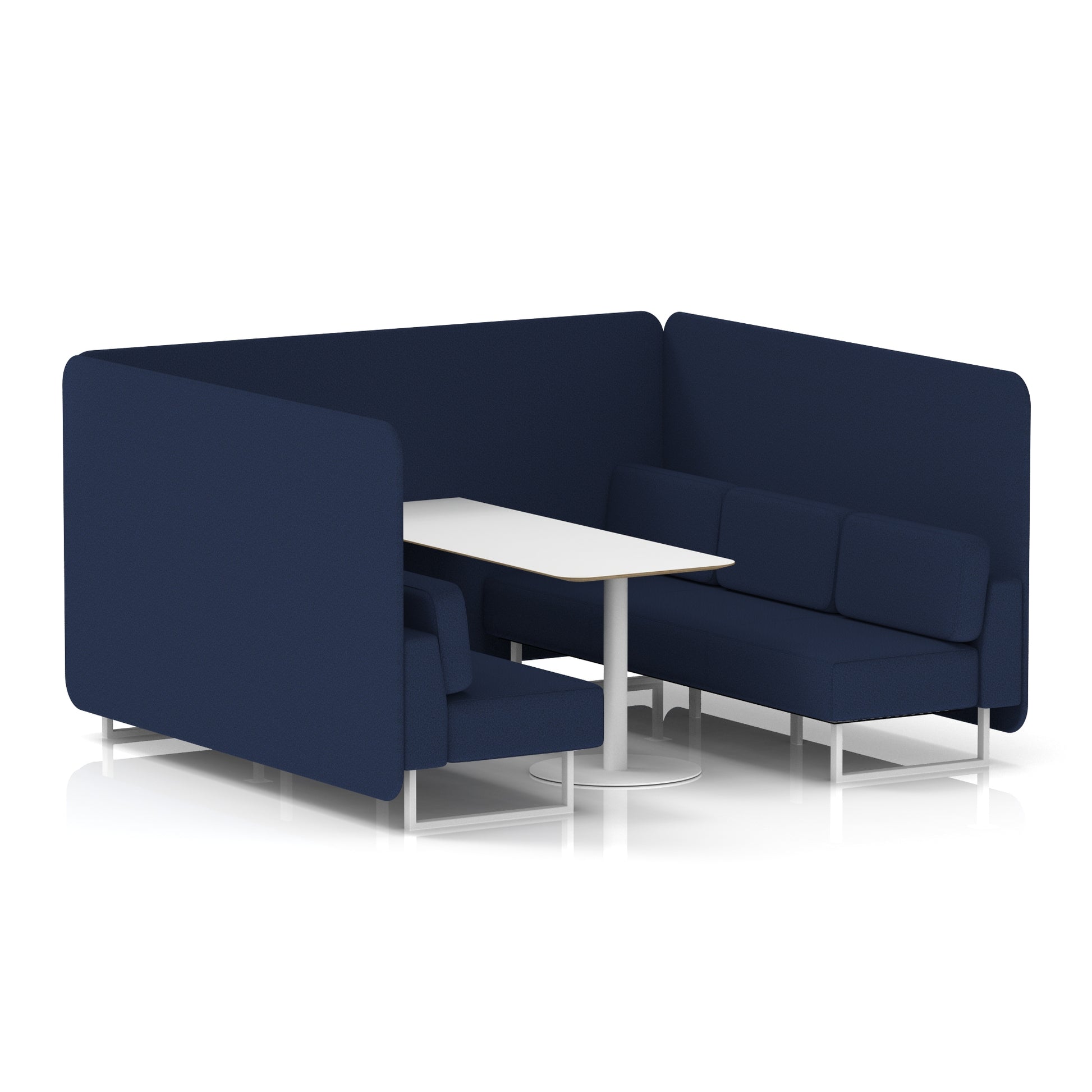 Brixworth Bench Booth With White Table In Single Tone