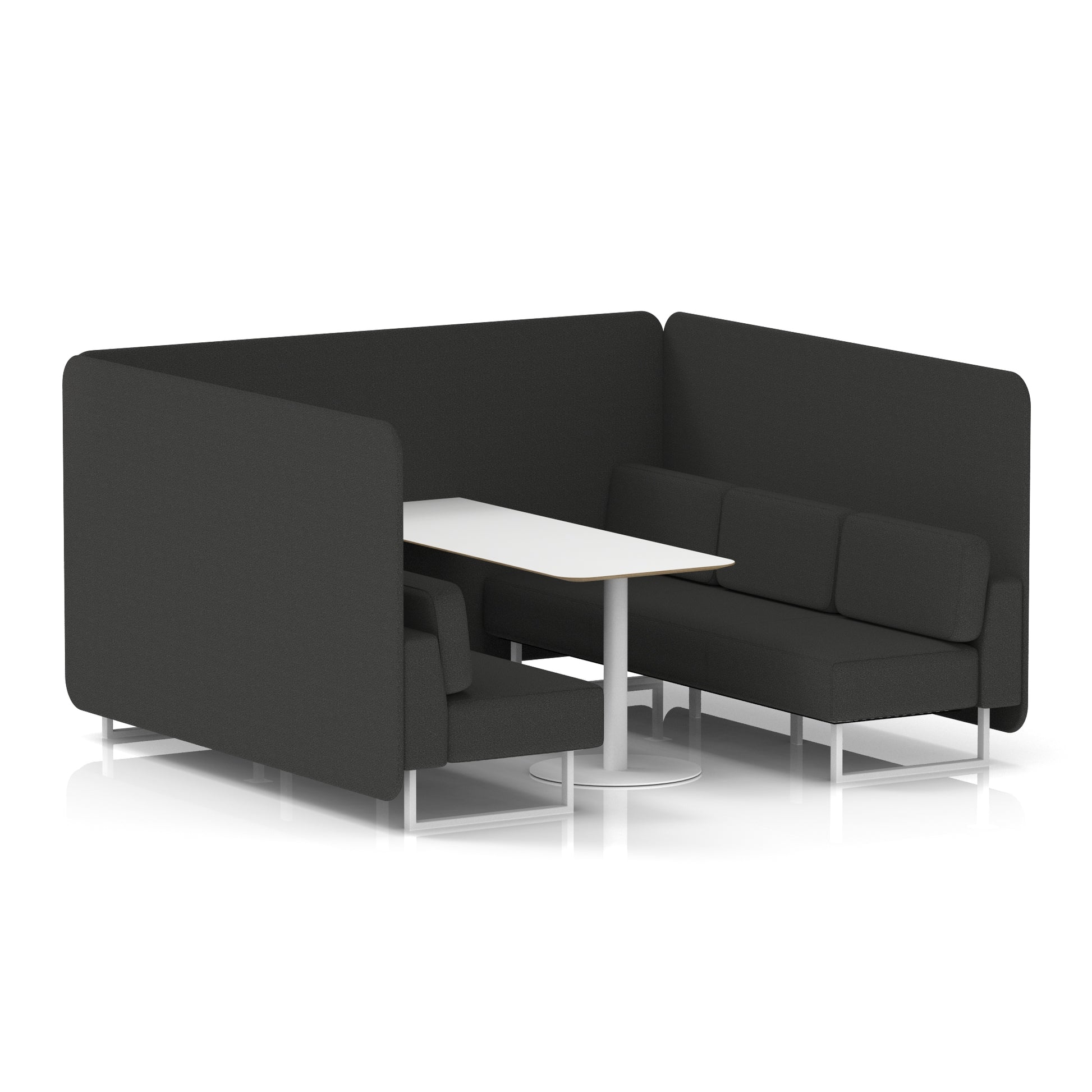 Brixworth Bench Booth With White Table In Single Tone