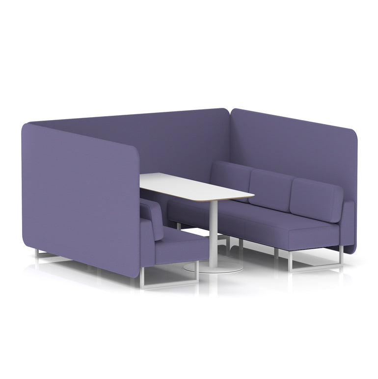 Brixworth Bench Booth With White Table In Single Tone