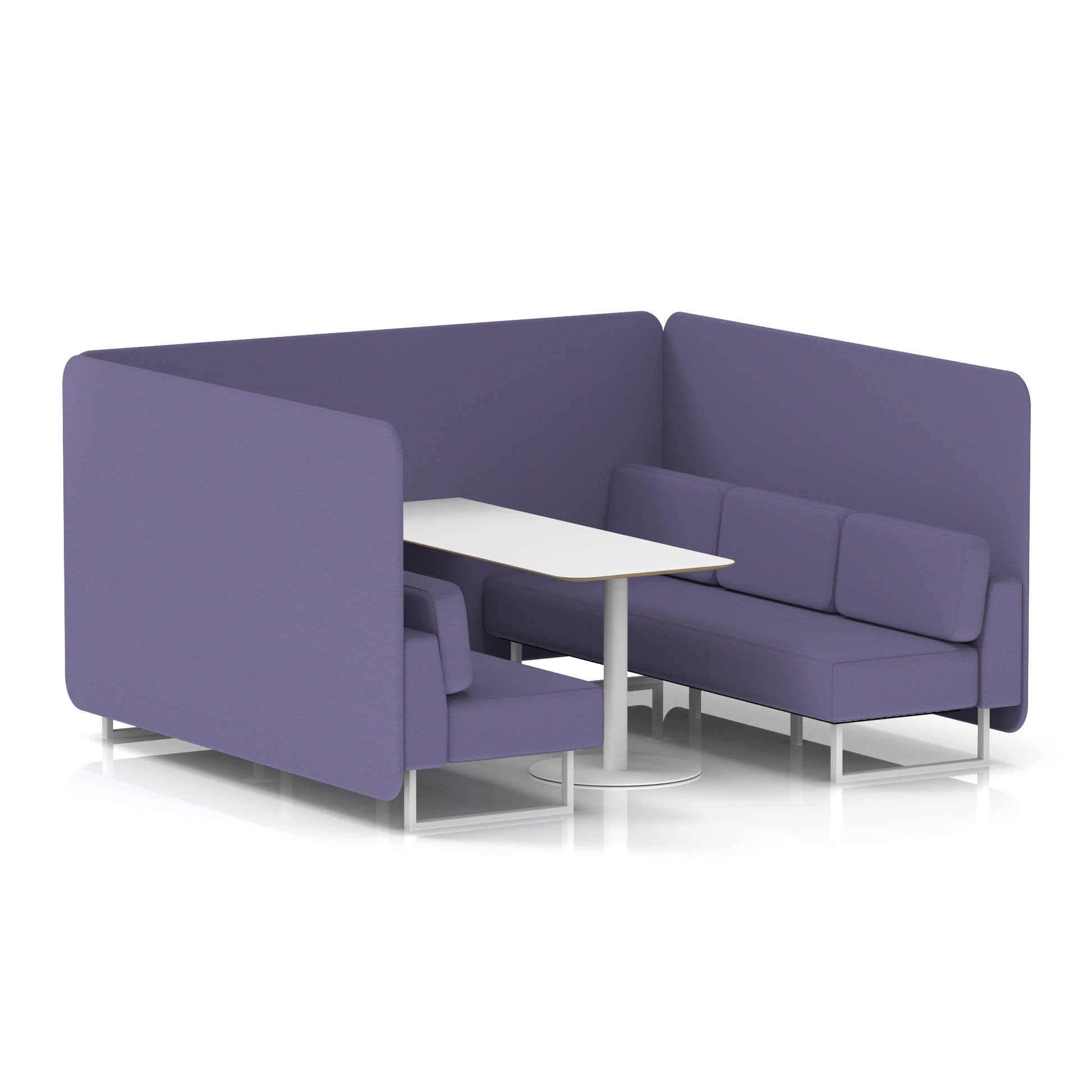 Brixworth Bench Booth With White Table In Single Tone