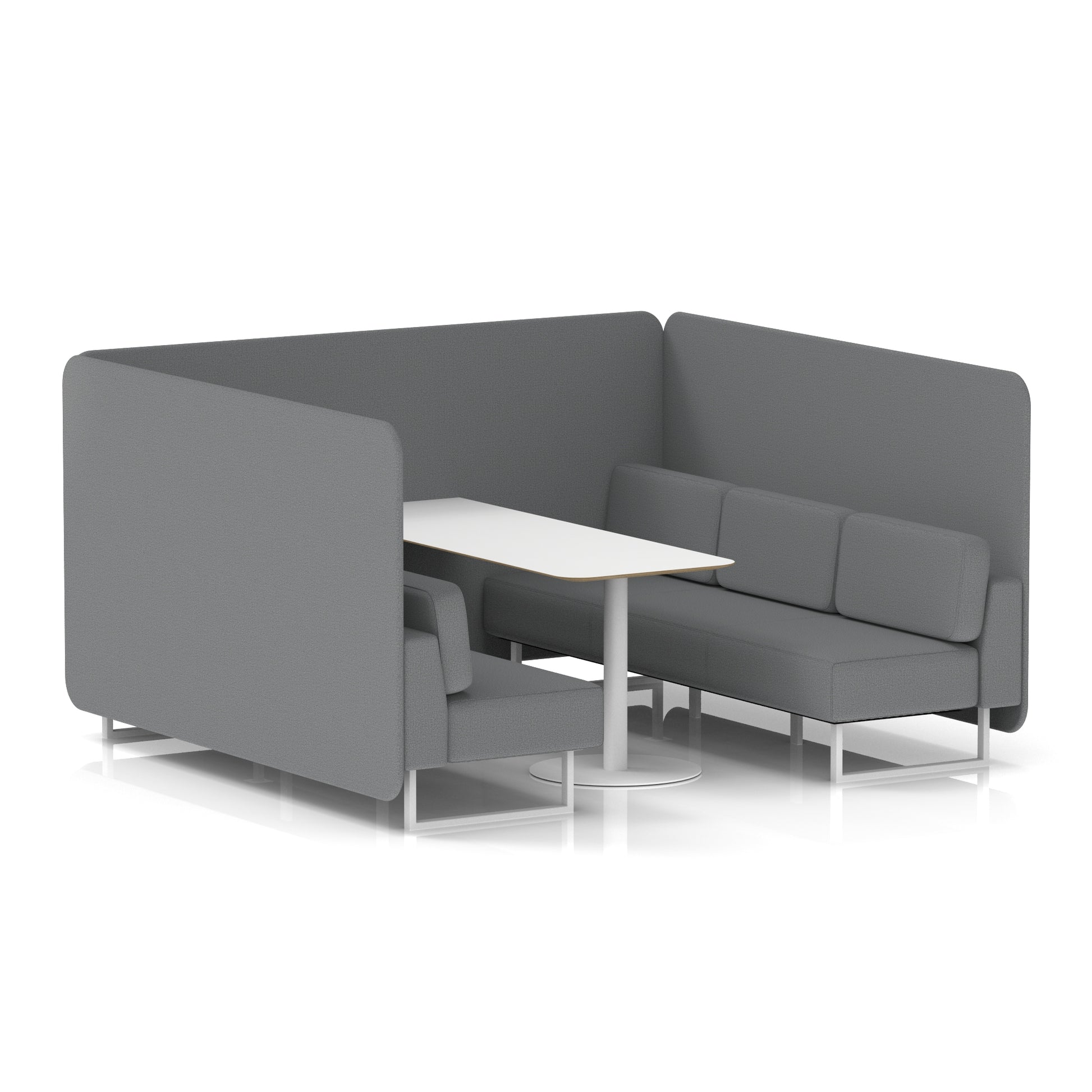 Brixworth Bench Booth With White Table In Single Tone