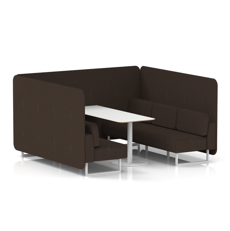 Brixworth Bench Booth With White Table In Single Tone