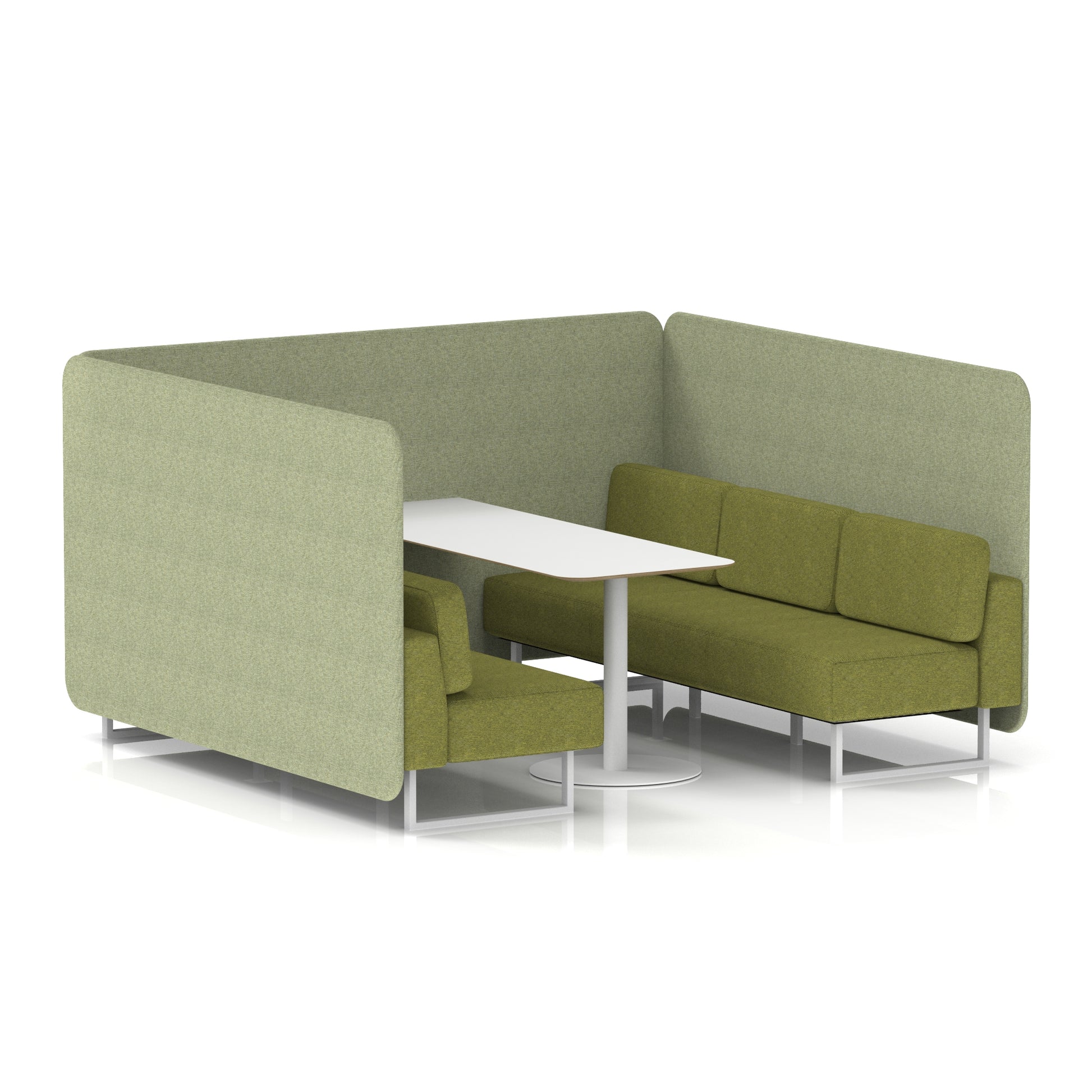 Brixworth Bench Booth With White Table In Two Tone