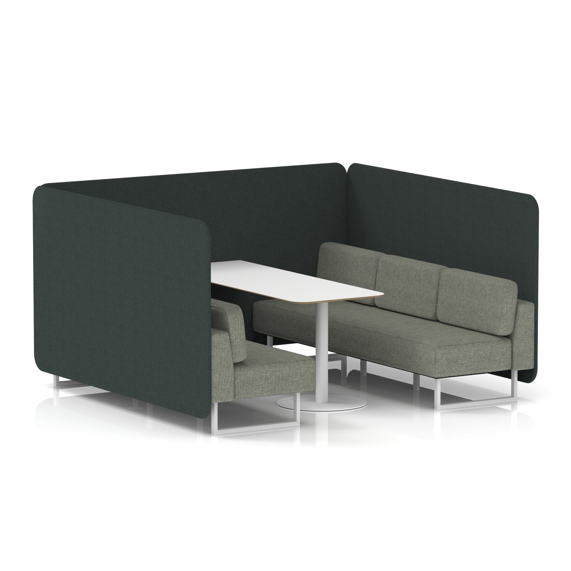 Brixworth Bench Booth With White Table In Two Tone