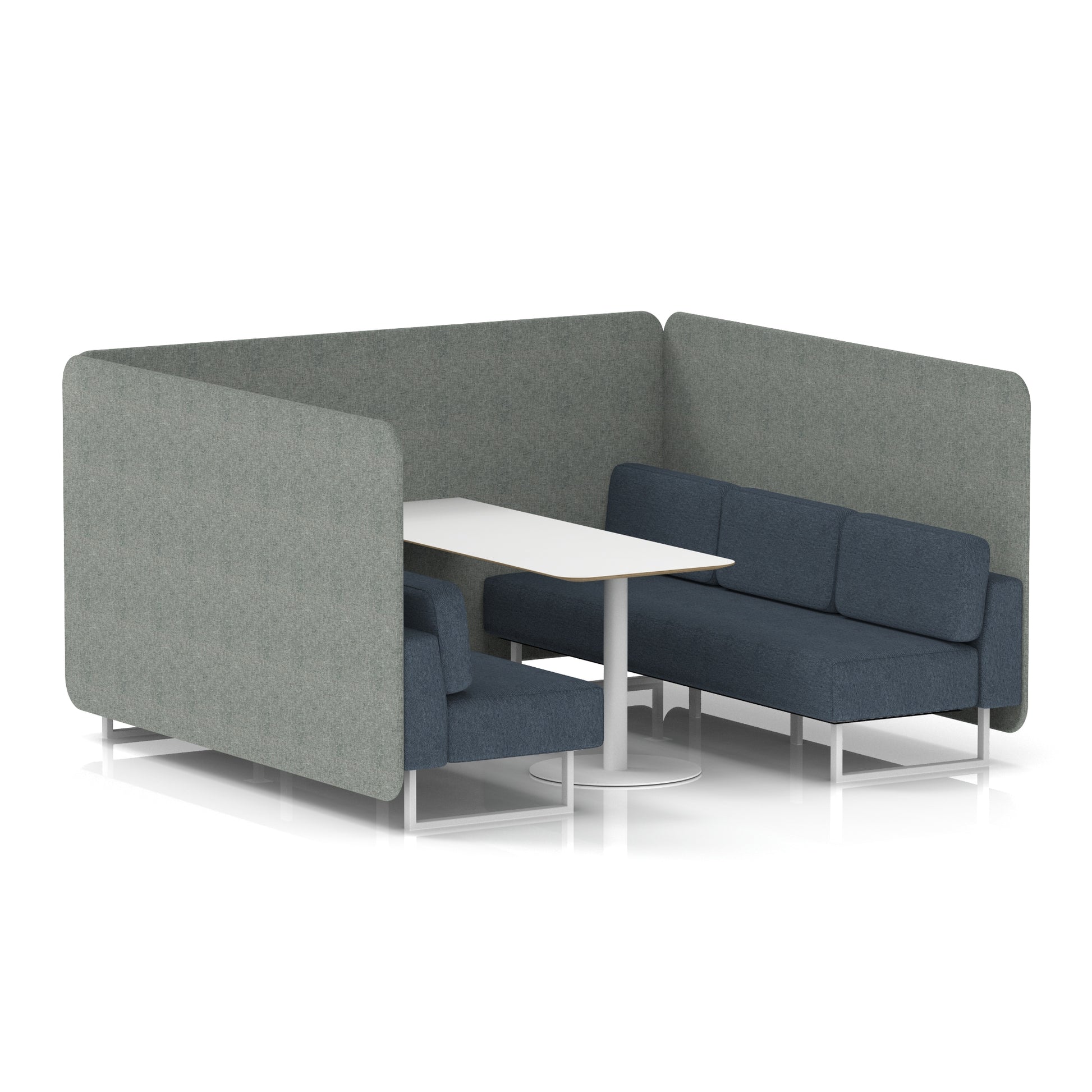 Brixworth Bench Booth With White Table In Two Tone