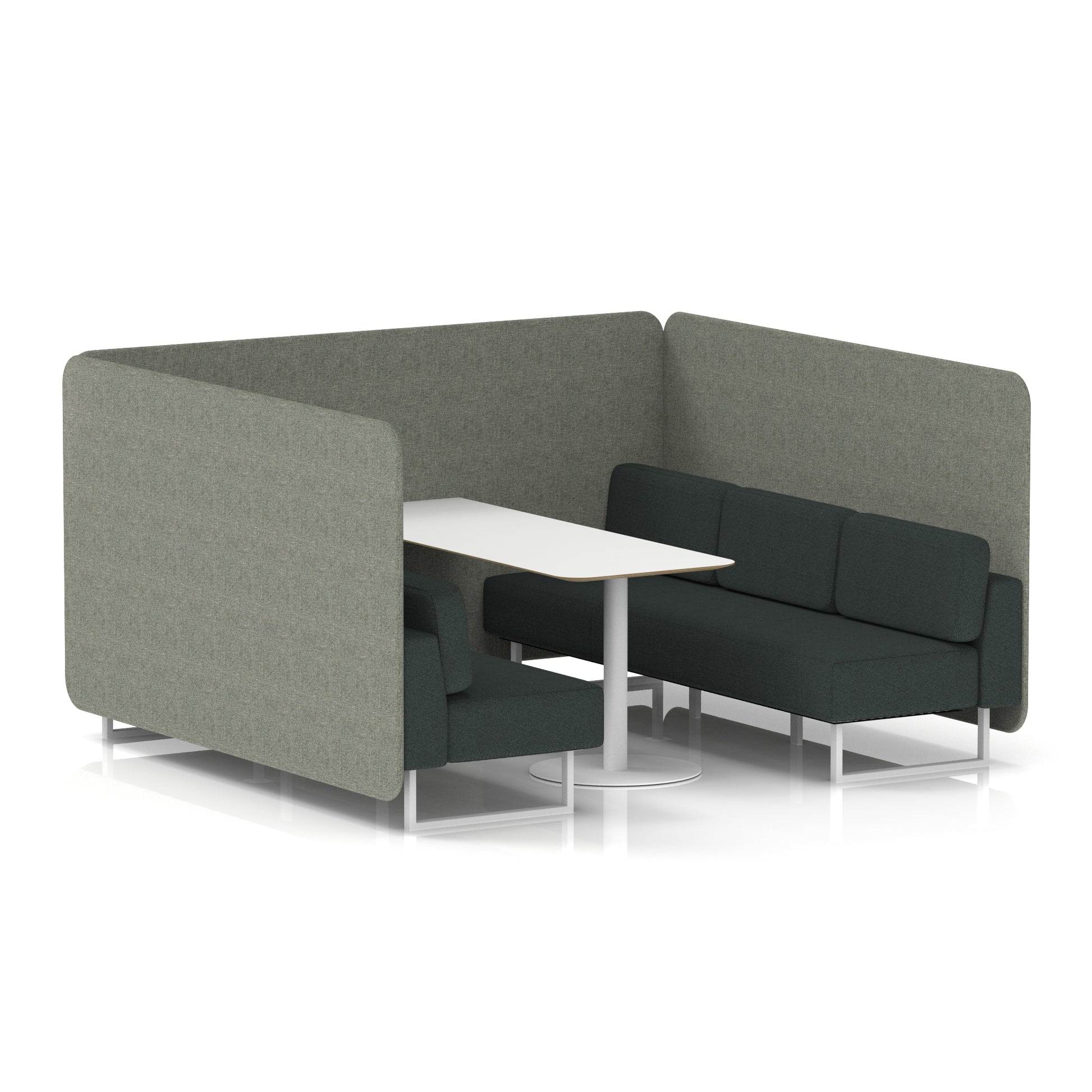 Brixworth Bench Booth With White Table In Two Tone