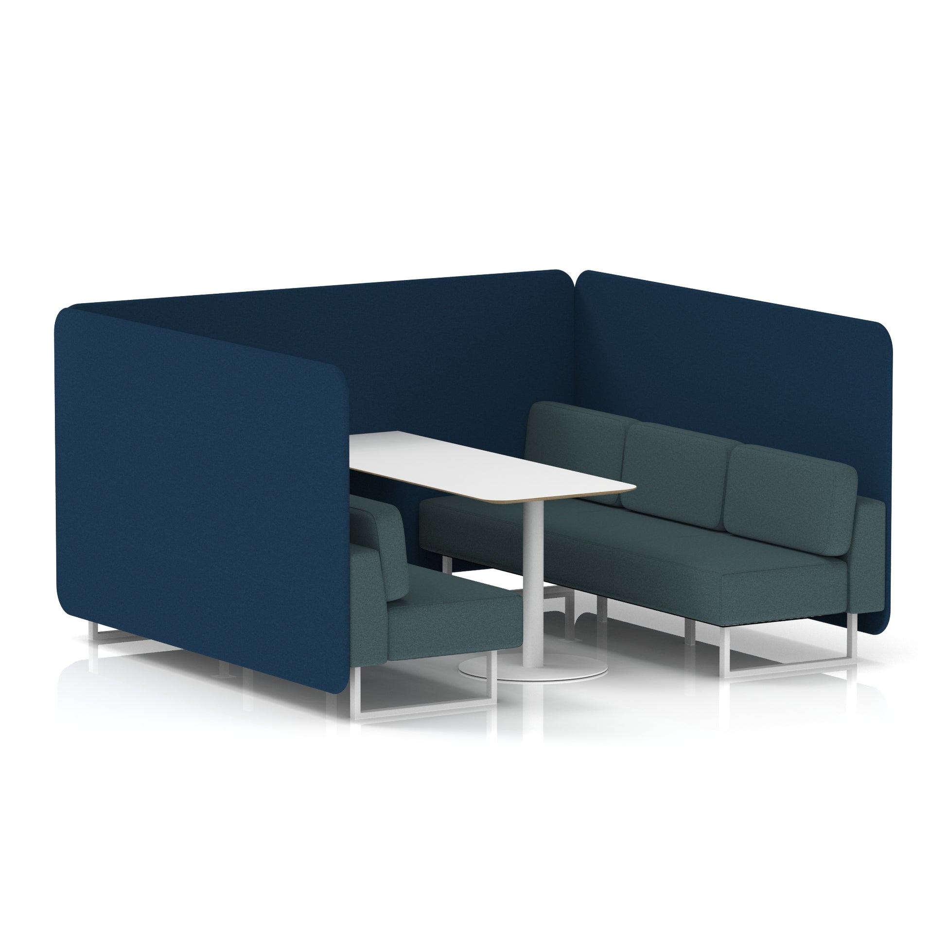 Brixworth Bench Booth With White Table In Two Tone