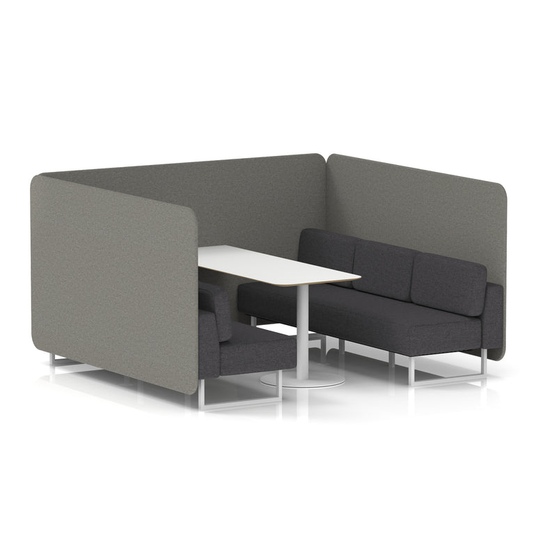 Brixworth Bench Booth With White Table In Two Tone