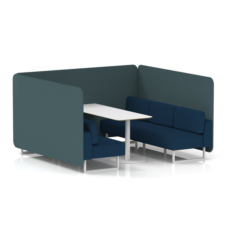 Brixworth Bench Booth With White Table In Two Tone