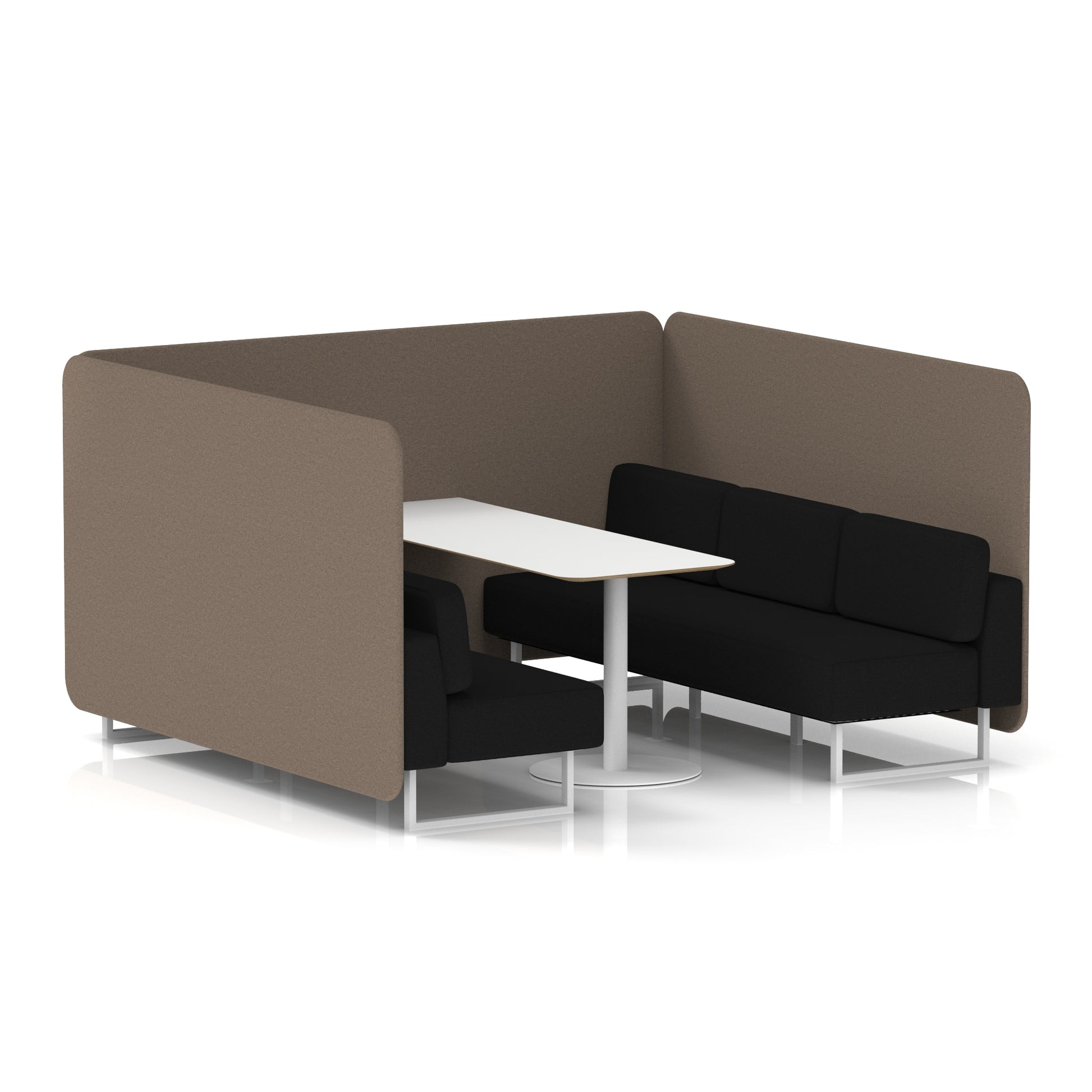 Brixworth Bench Booth With White Table In Two Tone