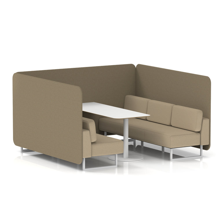 Brixworth Bench Booth With White Table In Two Tone