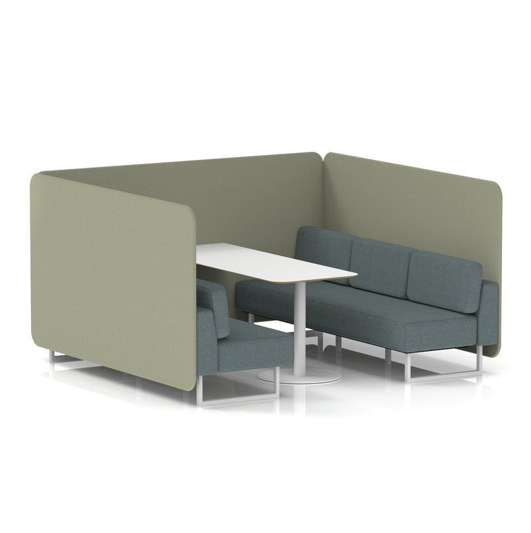 Brixworth Bench Booth With White Table In Two Tone