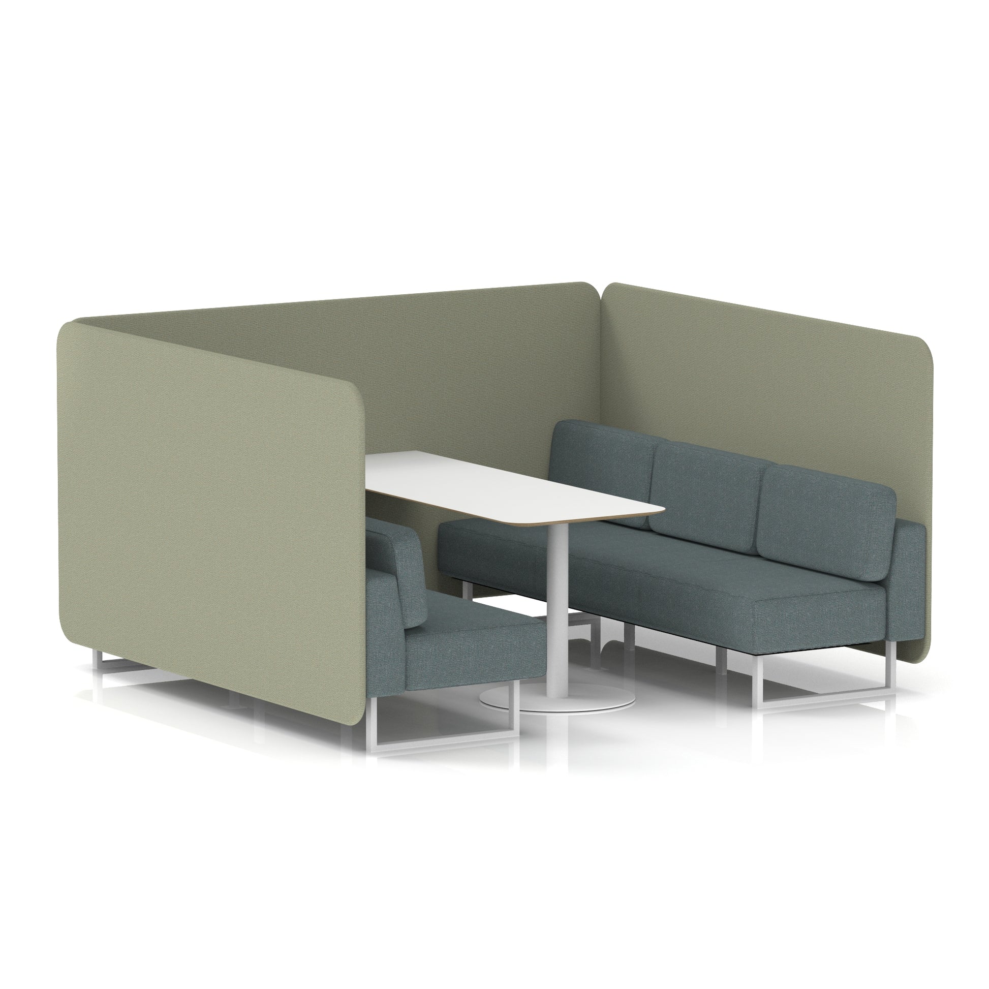 Brixworth Bench Booth With White Table In Two Tone