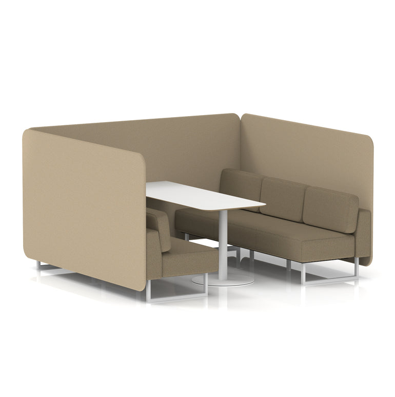 Brixworth Bench Booth With White Table In Two Tone