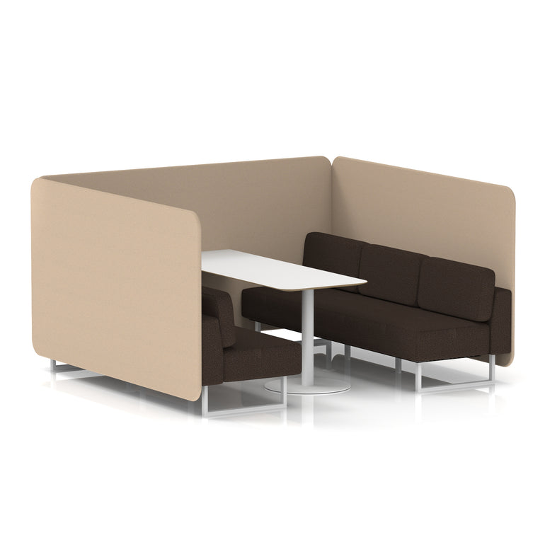 Brixworth Bench Booth With White Table In Two Tone