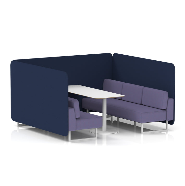 Brixworth Bench Booth With White Table In Two Tone