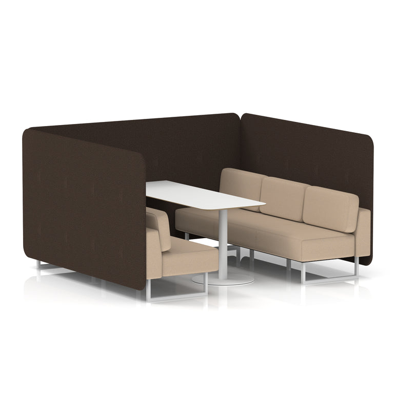 Brixworth Bench Booth With White Table In Two Tone