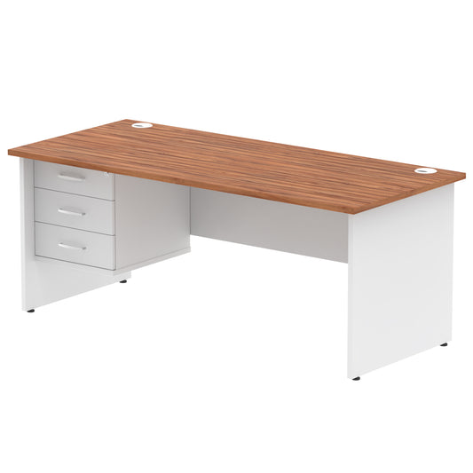 OE - Impulse 1800mm Panel End Straight Desk With Single Fixed Pedestal Two Tone