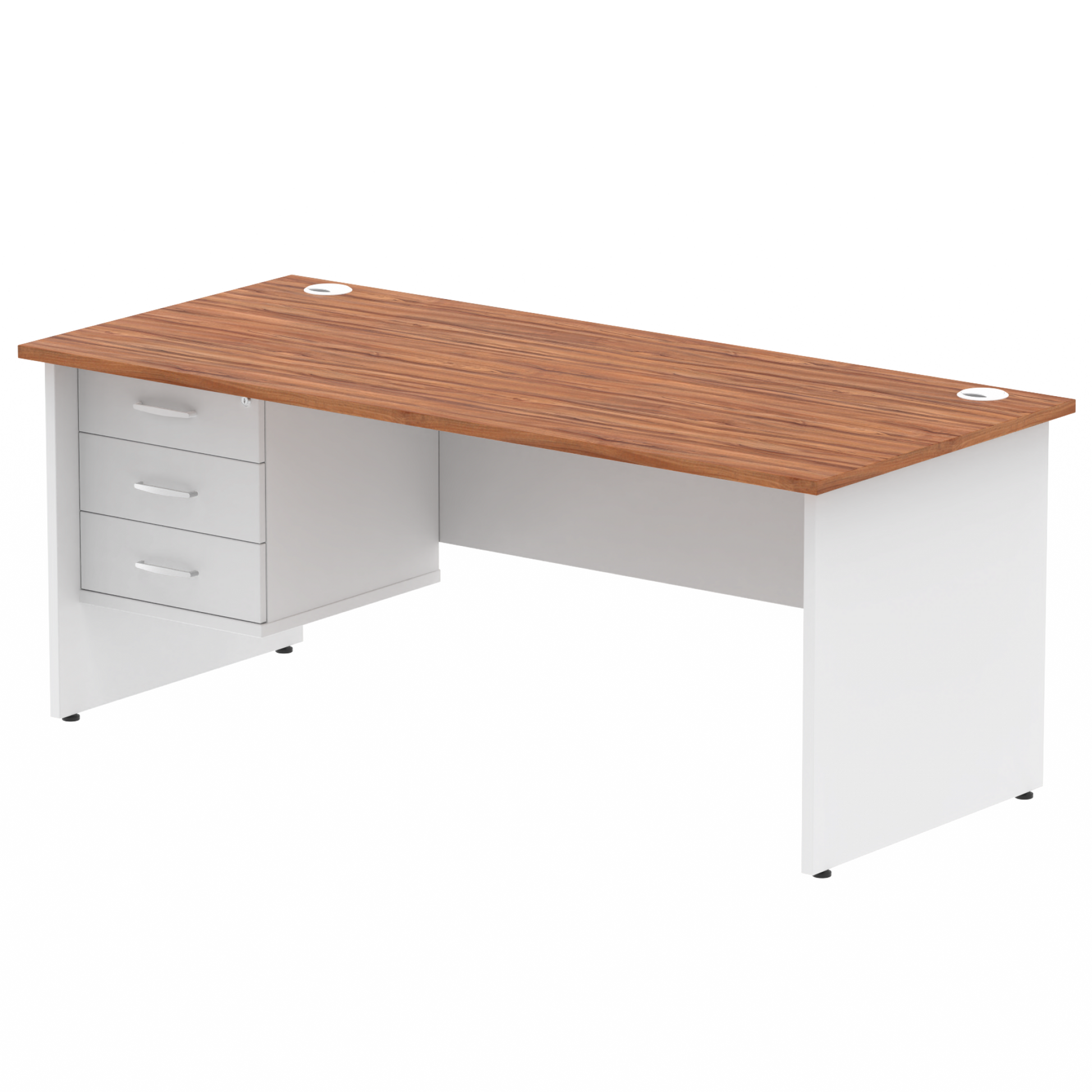 Impulse 1800mm Panel End Straight Desk With Single Fixed Pedestal
