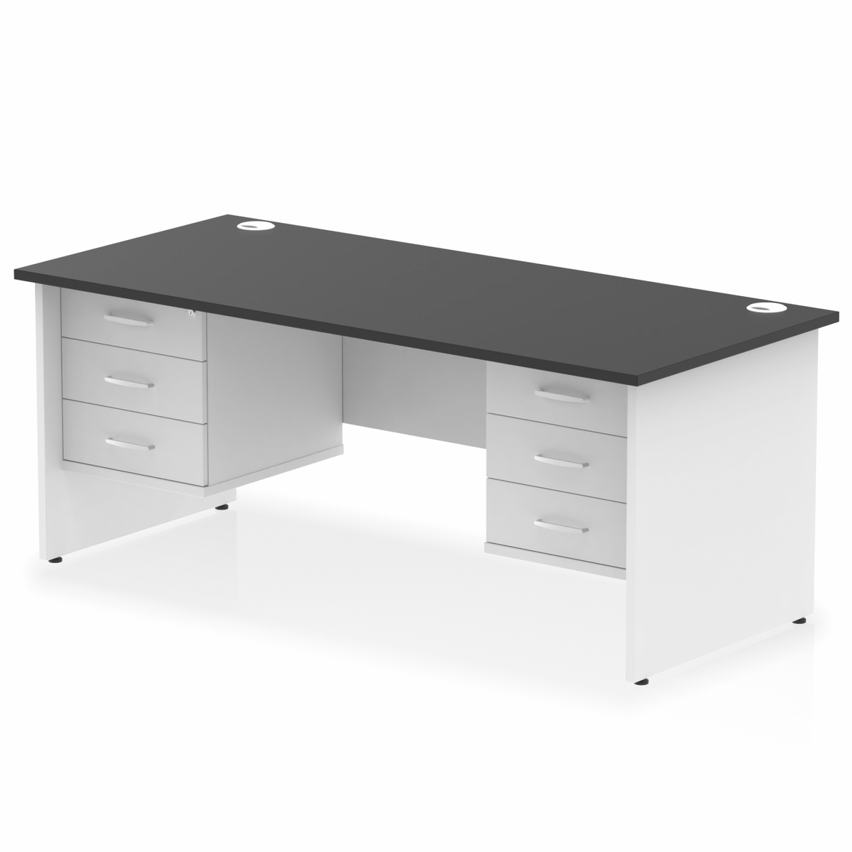 Impulse 1800mm Panel End Straight Desk With Two Fixed Pedestal